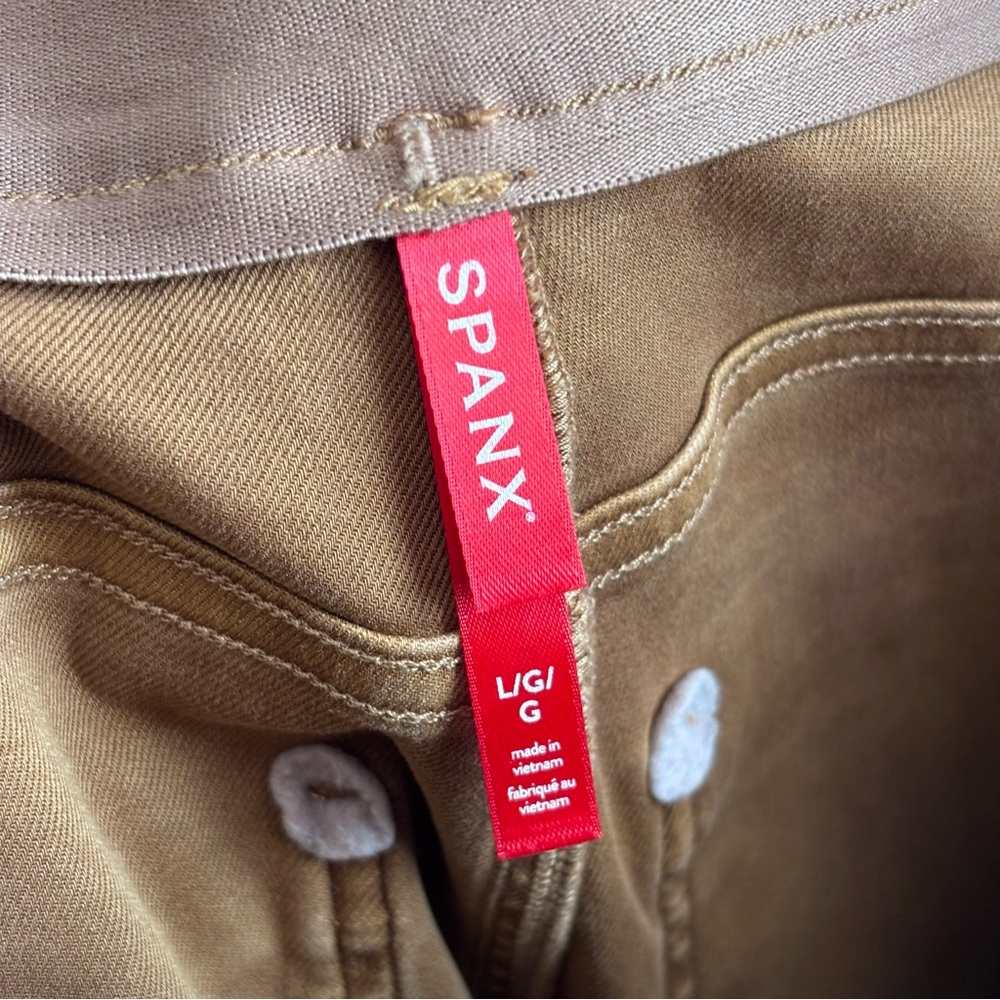 Women’s SPANX Pants STRETCH TWILL STRAIGHT LEG‎ LARGE fall chestnut nuetral - Picture 11 of 12